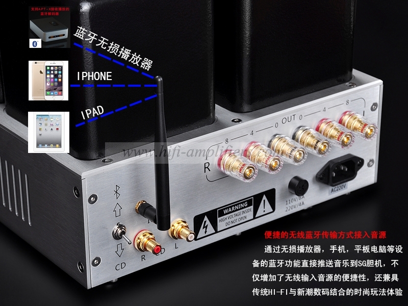 Shuguang SG-845-7 300B 845  Class single-ended Stereo tube Amplifer With Bluetooth