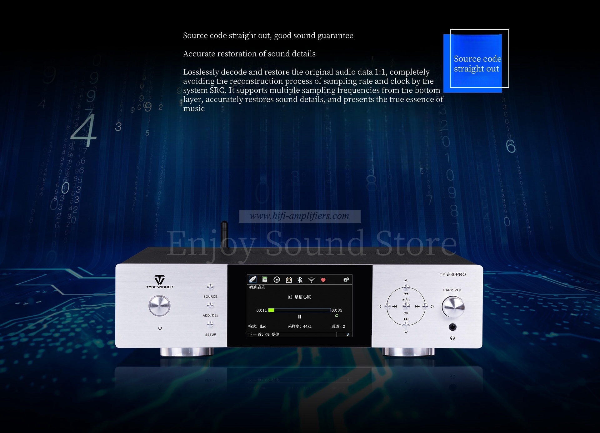 ToneWinner TY-i30PRO Digital Player HIFI USB Disk Lossless Digital Bluetooth Audio DAC Decoder