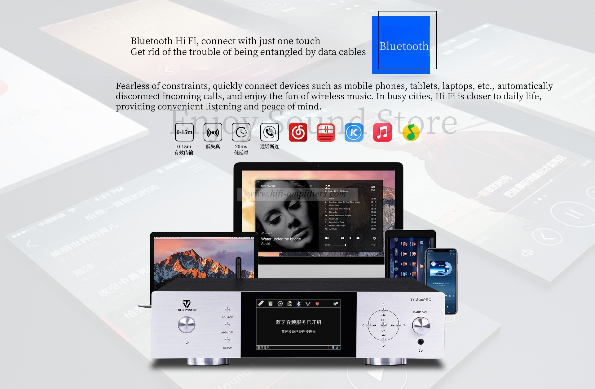 ToneWinner TY-i30PRO Digital Player HIFI USB Disk Lossless Digital Bluetooth Audio DAC Decoder