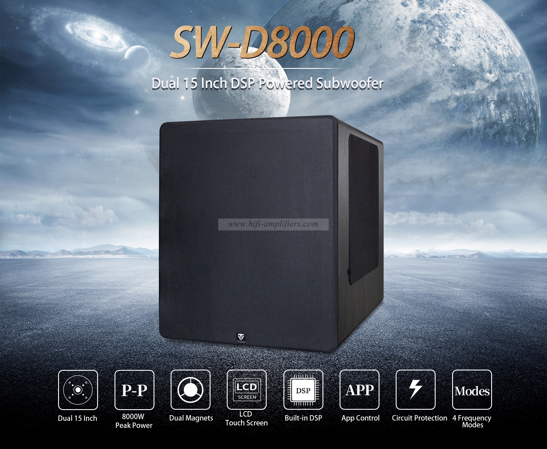 Tonewinner SW-D8000 15 PORTED SUBWOOFER 1500W A Pair