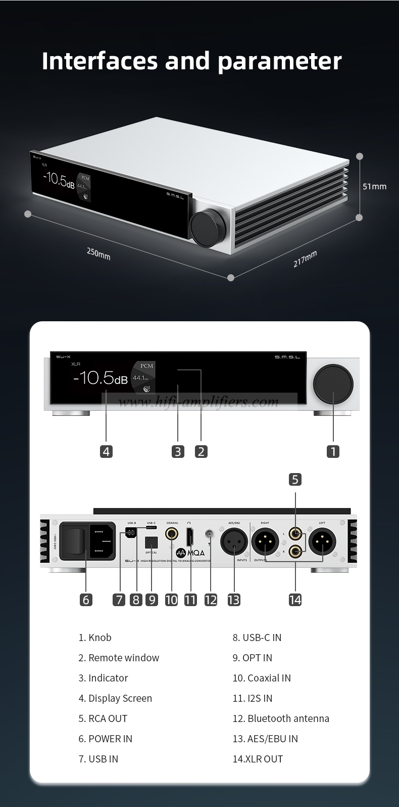 SMSL SU-X SUX MQA Hi-Res Audio DAC dual ES9039MSPRO DSD512 Bluetooth 5.1 LDAC Remote control