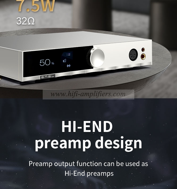 SMSL H400 Hi-Res Headphone Amplifier Earphone AMP RCA XLR Balanced Input Hi-End Pre-Amp With Remote