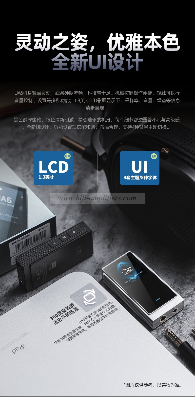 SHANLING UA6 HIFI Portable USB DAC Headphone Amplifer with 220mAh Battery 4 x CS43131 DACs Hi-Res Audio DSD 512