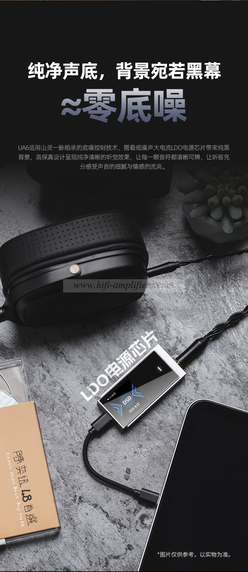 SHANLING UA6 HIFI Portable USB DAC Headphone Amplifer with 220mAh Battery 4 x CS43131 DACs Hi-Res Audio DSD 512