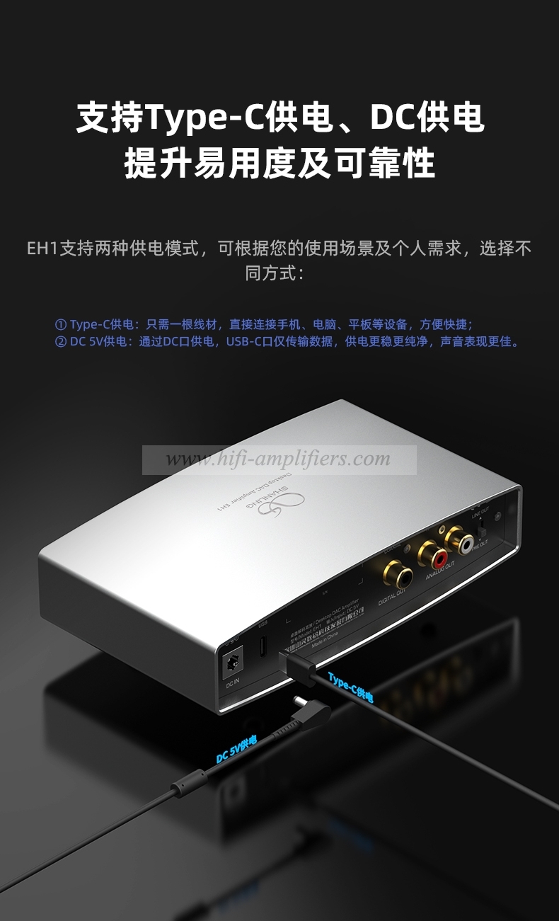 SHANLING EH1 Desktop DAC AMP Headphone Amplifier DAC Hi-Res Audio PCM768 DSD512