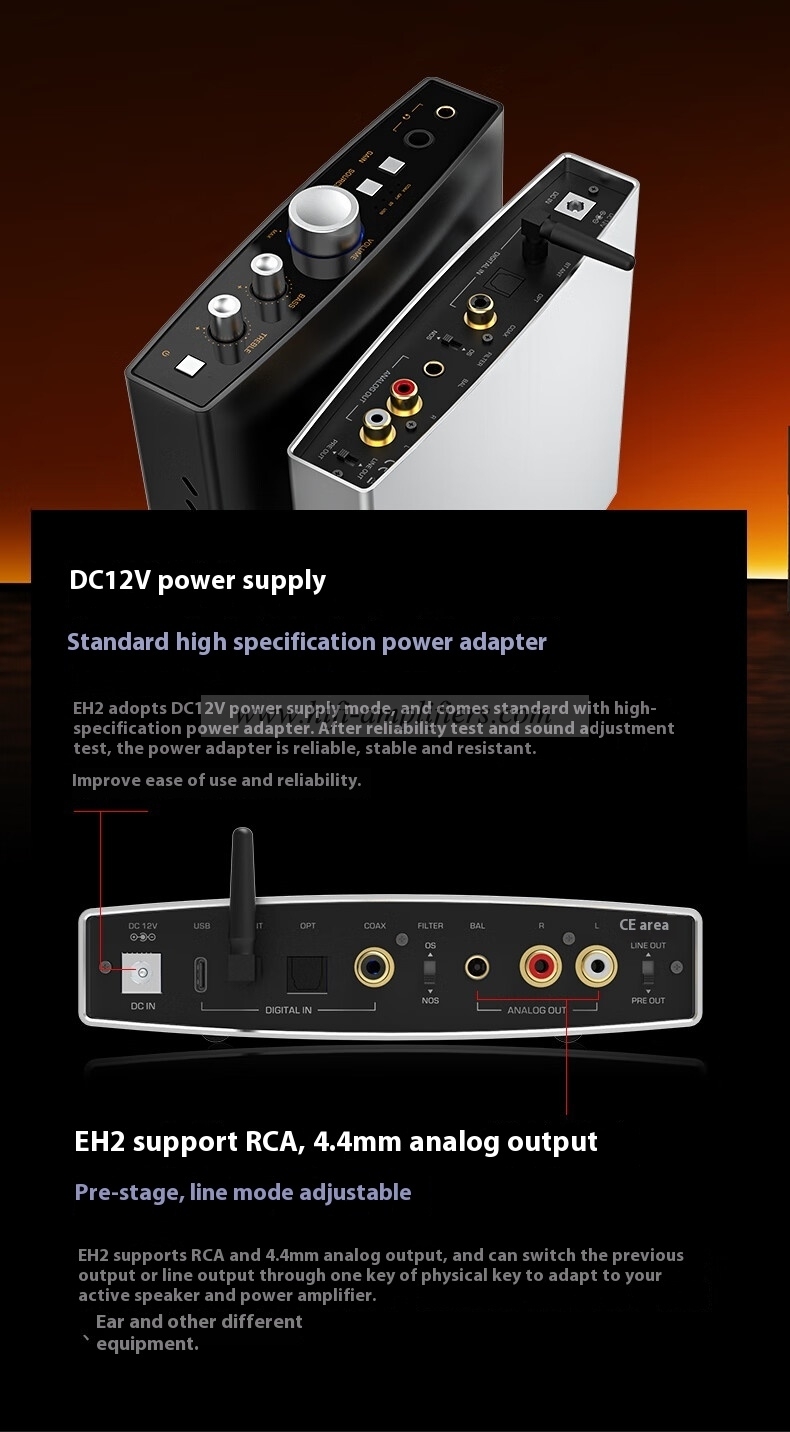 Shanling EH2 Bluetooth Desktop Decoding Earphone HiFi Preamp Decoding Earphone all-in-one DSD R2R DAC