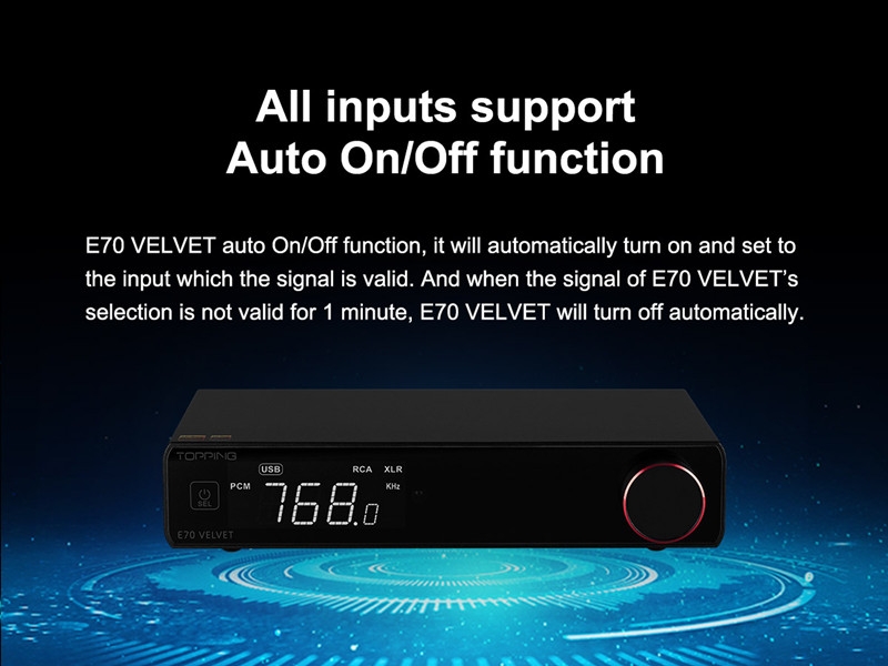 TOPPING E70 VELVET AK4499EX Decoder XU316 DSD512 PCM768kHz Bluetooth 5.1 LDAC 24Bit/96kHz with Remote Control