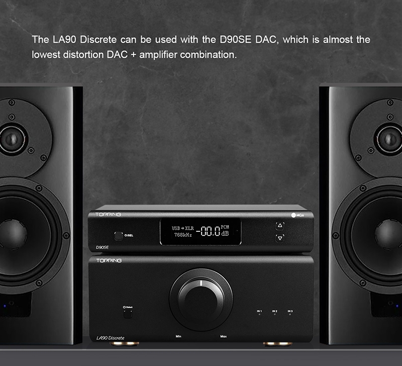 TOPPING LA90 Discrete Hi Res Audio Power Amplifier NFCA 120W*2 Stereo Amplifier Mono 220W 3x XLR TRS Balanced Inputs