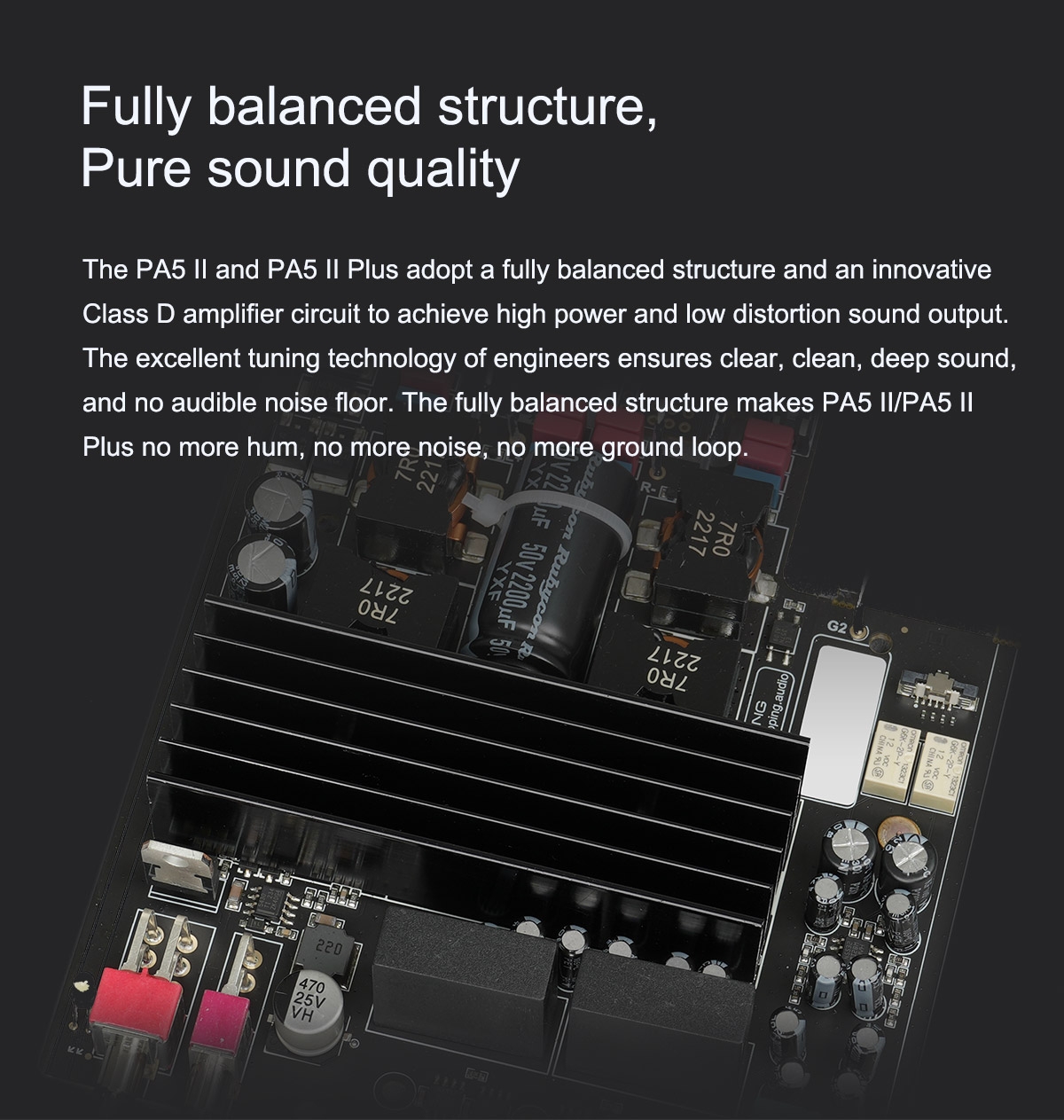 TOPPING PA5 II Series PA5 II Plus Destop Amplifier Fully Balanced Power Amplifier with TRS/RCA Input