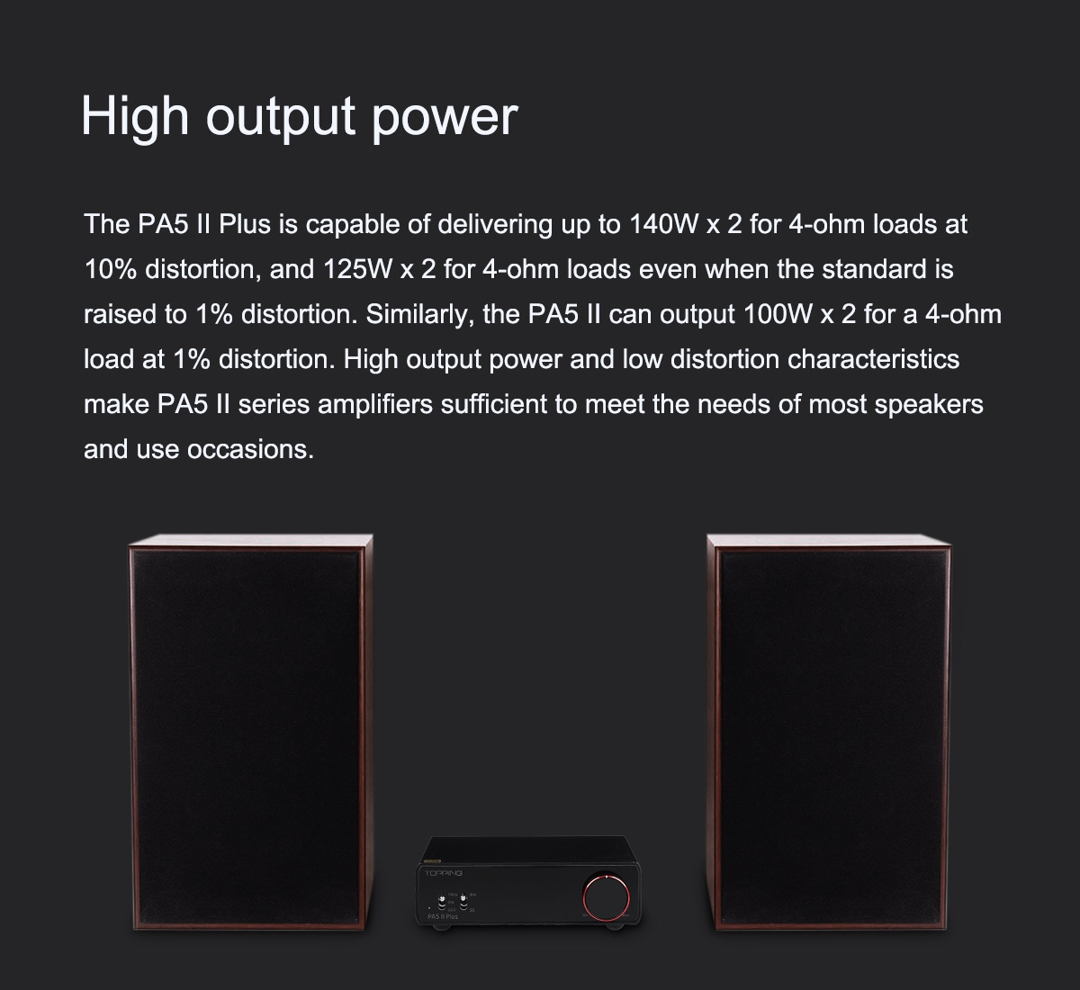 TOPPING PA5 II Series PA5 II Plus Destop Amplifier Fully Balanced Power Amplifier with TRS/RCA Input