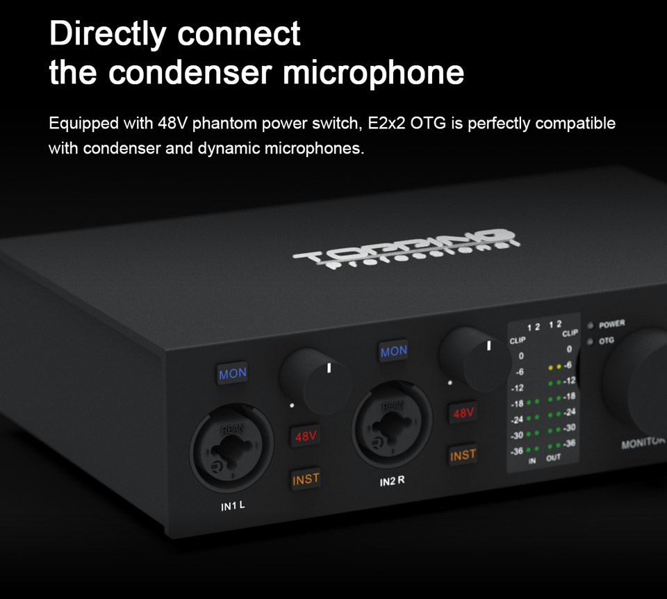 TOPPING E2x2 OTG Professional audio interface 2 in 2 out sound card 8 DAW and 6 LoopBack channels SPDIF output expansion