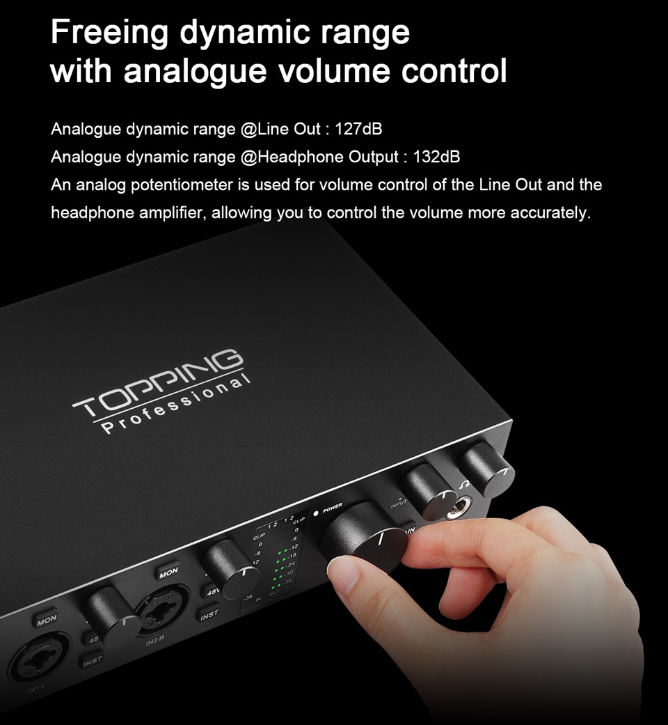 TOPPING E2x2 OTG Professional audio interface 2 in 2 out sound card 8 DAW and 6 LoopBack channels SPDIF output expansion