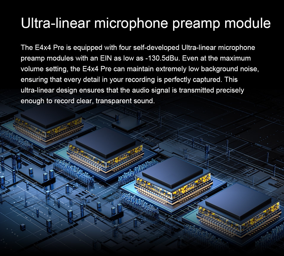 TOPPING E4x4 Pre professional audio interface computer live streaming recording mixing 8 DAW channels 4 LoopBack channels