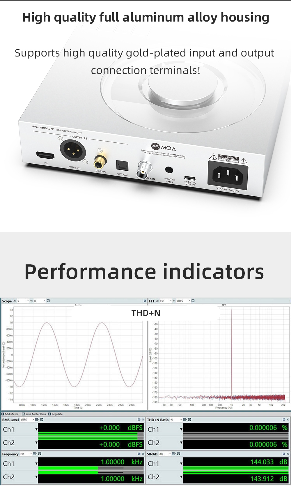 SMSL PL200T MQA CD Player Hi-End Class HIFI CD Digital Turntable Machine Reference Level Functions Support MQA Clock input