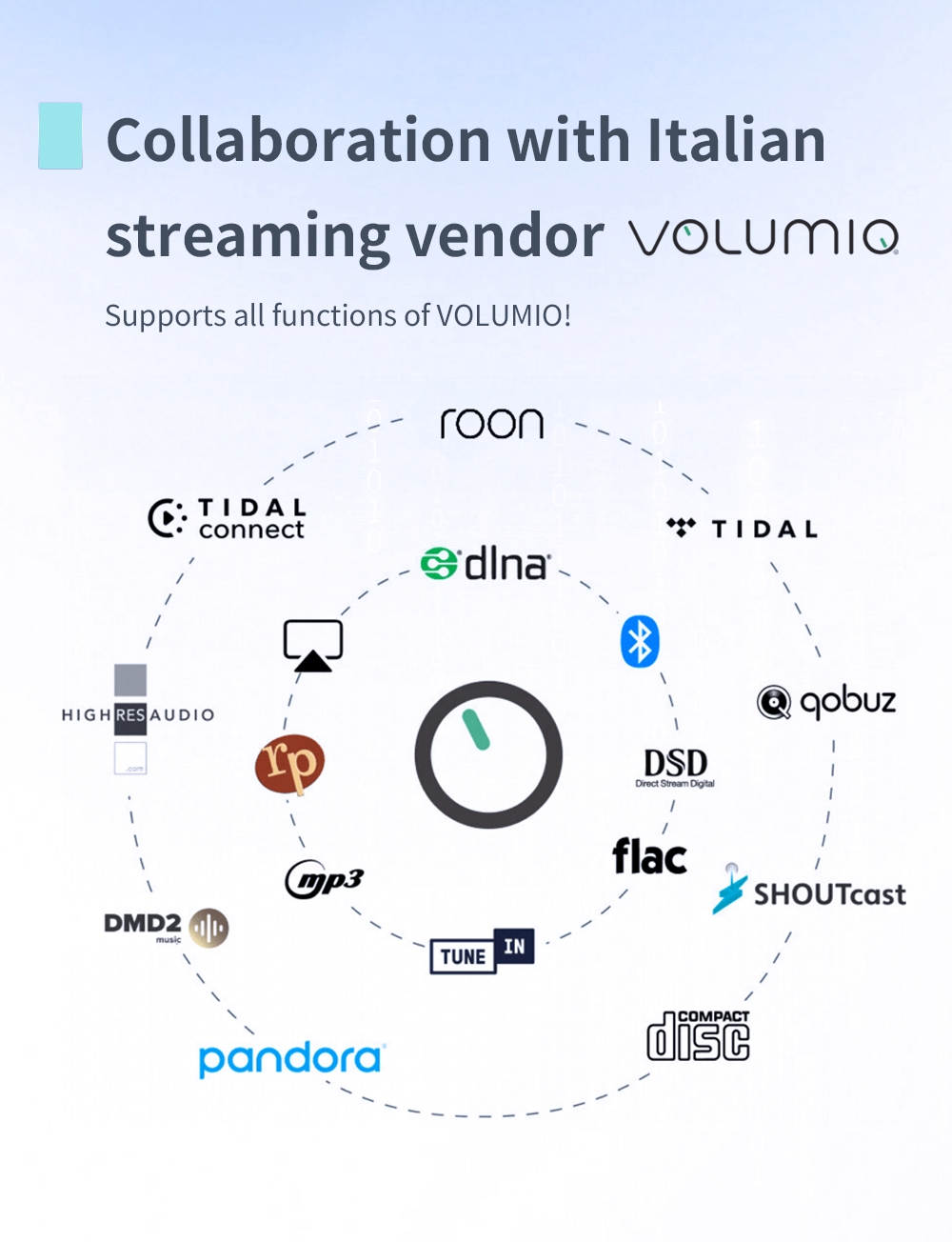 SMSL N100 Hi-Res Net streamer support all Functions of VOLUMIO supports TIDAL / QOBUZ Airplay / DLNA / ROON WIFI