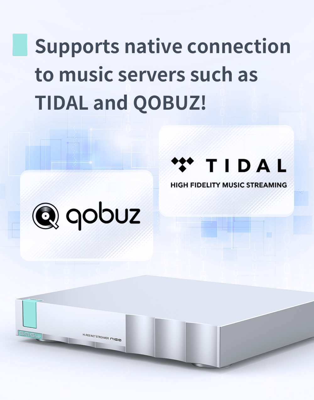 SMSL N100 Hi-Res Net streamer support all Functions of VOLUMIO supports TIDAL / QOBUZ Airplay / DLNA / ROON WIFI