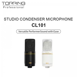 TOPPING CL101 Studio Condenser Microphone - Cardioid Polar Pattern, Ultra-Low Noise, 34mm Gold-Plated Capsule, Professional Reco